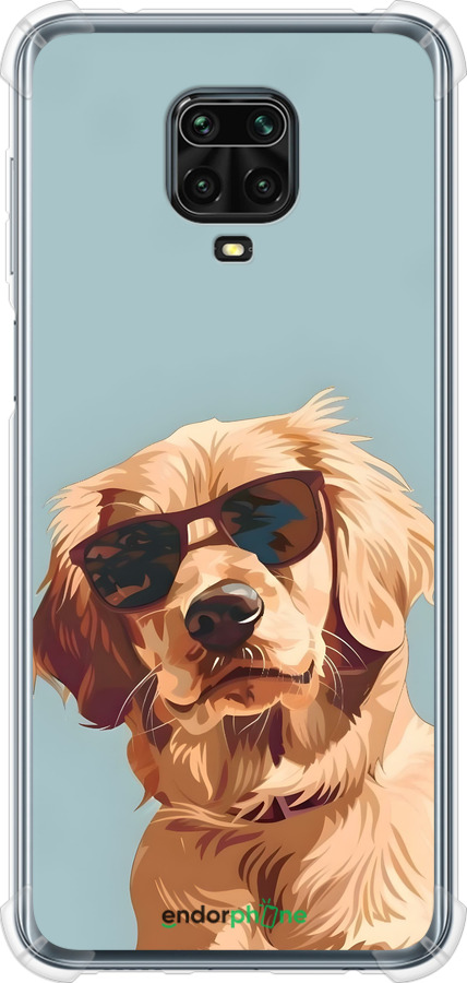 Силикон с усиленными углами чехол Пес в очках для Xiaomi Redmi Note 9S - 6381sp-2029 изображение 