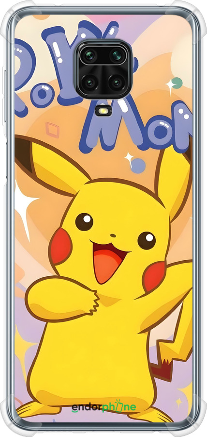 Силикон с усиленными углами чехол Пикачу для Xiaomi Redmi Note 9S - 6383sp-2029 изображение 