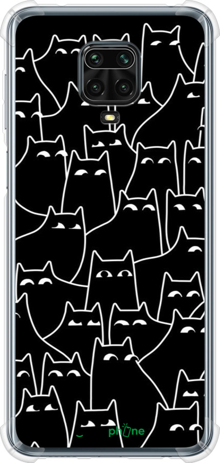 Силикон с усиленными углами чехол С изображением кошек для Xiaomi Redmi Note 9S - 6470sp-2029 изображение 