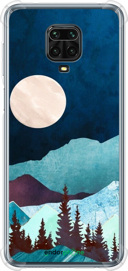 Силикон с усиленными углами чехол Горная идиллия ночной пейзаж для Xiaomi Redmi Note 9S - 6488sp-2029 изображение 