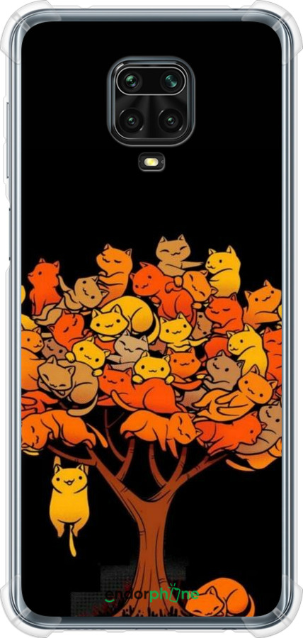 Силикон с усиленными углами чехол Дерево и котики для Xiaomi Redmi Note 9S - 6516sp-2029 изображение 