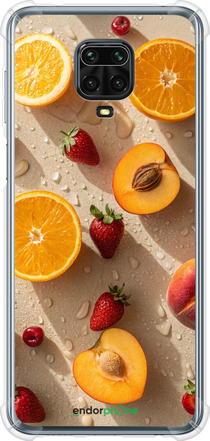 Силикон с усиленными углами чехол Фрукты 3 для Xiaomi Redmi Note 9S - 6703sp-2029 изображение 