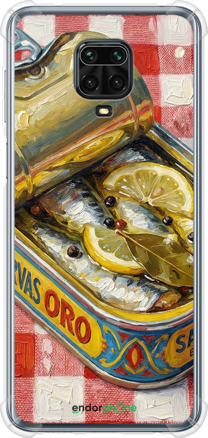 Силикон с усиленными углами чехол Vintage Sardine Tin Phone для Xiaomi Redmi Note 9S - 6772sp-2029 изображение 