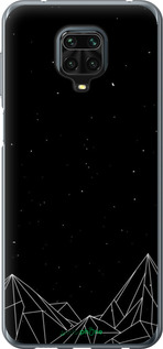 Силіконовий чехол Чорно білі абстрактні гори для Xiaomi Redmi Note 9S - 6437u-2029 изображение 