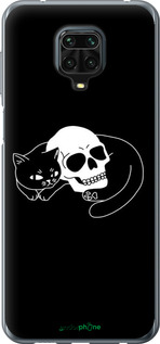Силіконовий чехол Із зображенням кота та черепа для Xiaomi Redmi Note 9S - 6491u-2029 изображение 