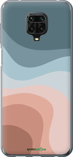 Силиконовый чехол С синими и розовыми волнами в стиле ретро для Xiaomi Redmi Note 9 Pro - 6532u-1911 изображение 
