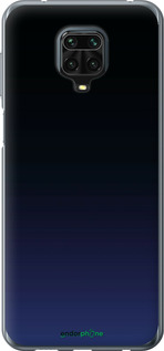 Силиконовый чехол Градиент в тёмно - синем стиле для Xiaomi Redmi Note 9S - 6542u-2029 изображение 