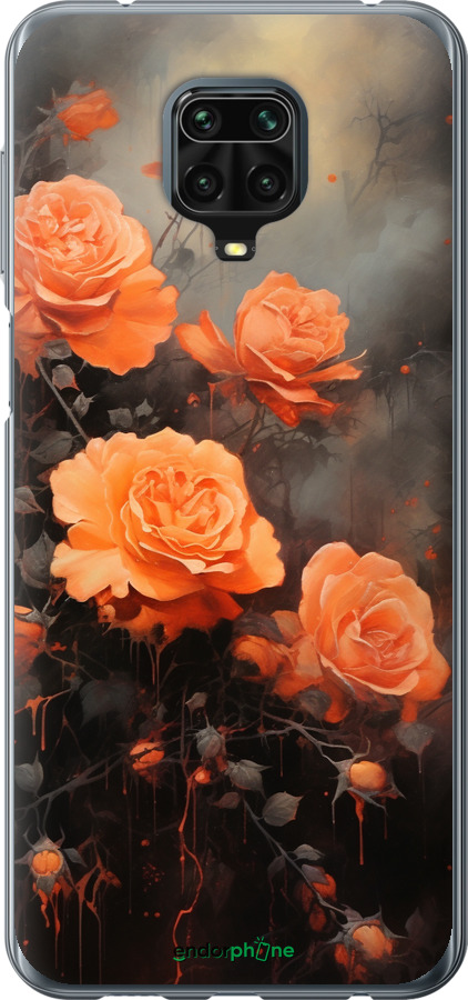 Силиконовый чехол Оранжевые розы для Xiaomi Redmi Note 9S - 5944u-2029 изображение 