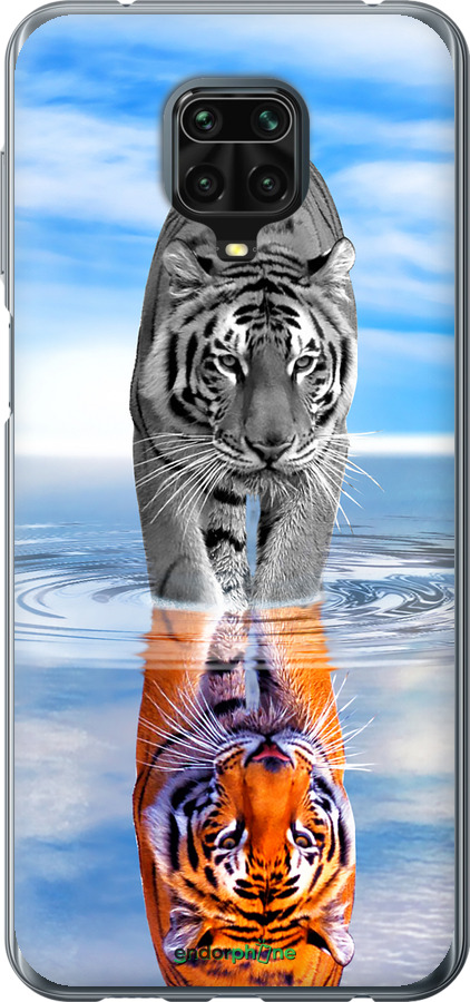 Силиконовый чехол Тигр для Xiaomi Redmi Note 9 Pro - 6016u-1911 изображение 