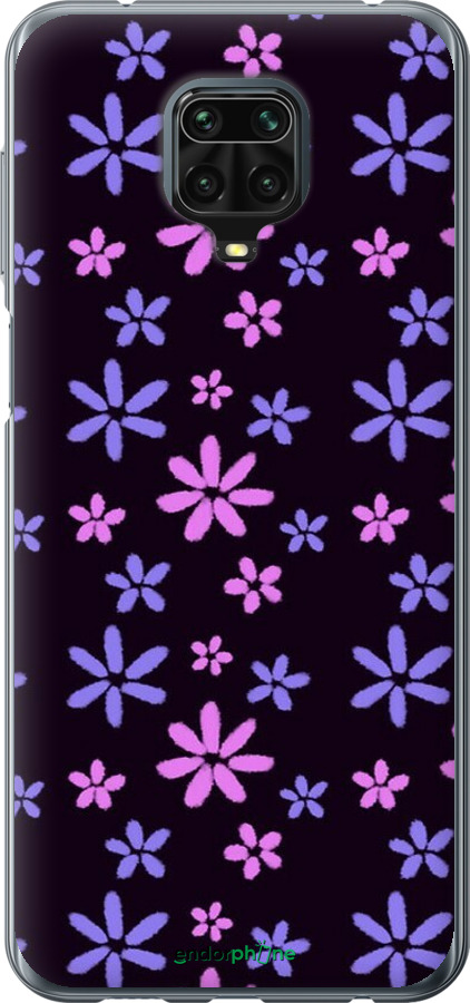 Силіконовий чехол з квітами для Xiaomi Redmi Note 9S - 6258u-2029 изображение 
