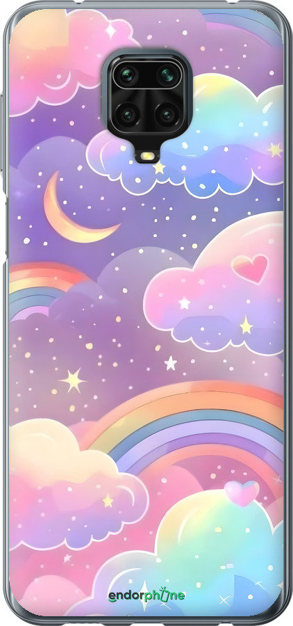 Силиконовый чехол Облака и радуга для Xiaomi Redmi Note 9S - 6312u-2029 изображение 