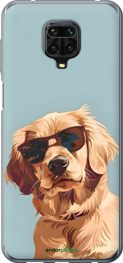 Силиконовый чехол Пес в очках для Xiaomi Redmi Note 9S - 6381u-2029 изображение 