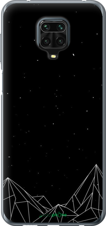 Силіконовий чехол Чорно білі абстрактні гори для Xiaomi Redmi Note 9S - 6437u-2029 изображение 