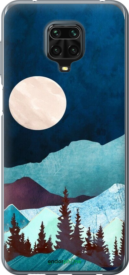 Силиконовый чехол Горная идиллия ночной пейзаж для Xiaomi Redmi Note 9S - 6488u-2029 изображение 