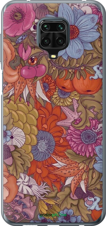 Силіконовий чехол Абстрактні  квіти для Xiaomi Redmi Note 9S - 6526u-2029 изображение 