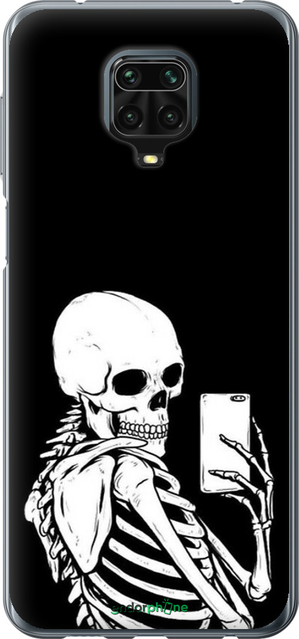 Силиконовый чехол Скелет делает Selfie для Xiaomi Redmi Note 9S - 6535u-2029 изображение 