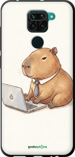 TPU чехол Funny Capybara CEO Working для Xiaomi Redmi Note 9 - 6777b-2017 изображение 