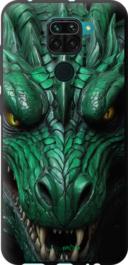 TPU чехол Зелёный дракон v2 для Xiaomi Redmi Note 9 - 5817b-2017 изображение 