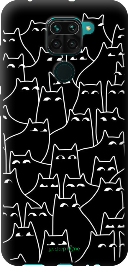 TPU чехол С изображением кошек для Xiaomi Redmi Note 9 - 6470b-2017 изображение 