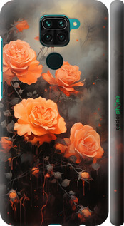 3D пластиковий матовий чехол Оранжеві троянди для Xiaomi Redmi Note 9 - 5944m-2017 изображение 