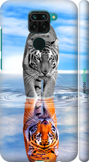 3D пластиковый матовый чехол Тигр для Xiaomi Redmi Note 9 - 6016m-2017 изображение 