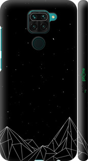 3D пластиковый матовый чехол Черно белые абстрактные горы для Xiaomi Redmi Note 9 - 6437m-2017 изображение 