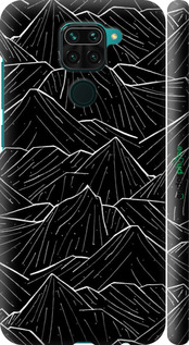 3D пластиковый матовый чехол С изображением Темных гор для Xiaomi Redmi Note 9 - 6489m-2017 изображение 