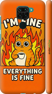 3D пластиковый матовый чехол Funny Cat для Xiaomi Redmi Note 9 - 6786m-2017 изображение 