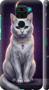 3D пластиковый матовый чехол Mystic White Cat Gothic Dark Purple Gold для Xiaomi Redmi Note 9 - 6805m-2017 изображение 