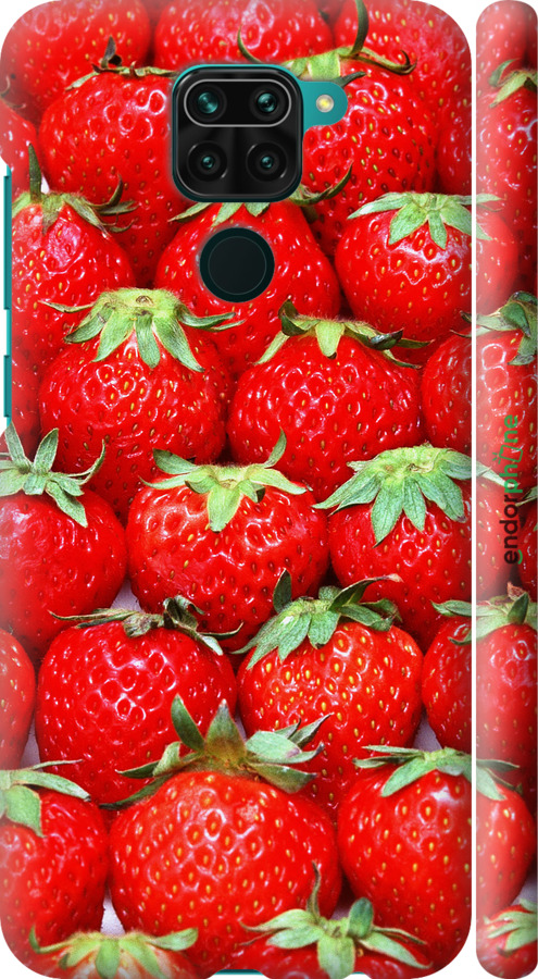 3D пластиковий матовий чехол Полуниця для Xiaomi Redmi Note 9 - 6020m-2017 изображение 