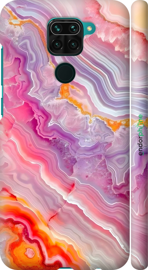 3D пластиковый матовый чехол Мрамор 2 для Xiaomi Redmi Note 9 - 6307m-2017 изображение 