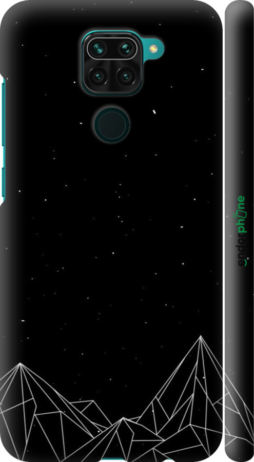 3D пластиковый матовый чехол Черно белые абстрактные горы для Xiaomi Redmi Note 9 - 6437m-2017 изображение 