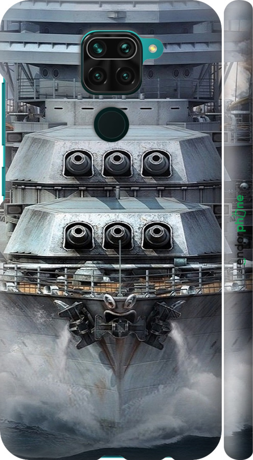 3D пластиковый матовый чехол Линкор, world of tanks, wargaming, военный корабль для Xiaomi Redmi Note 9 - 6453m-2017 изображение 