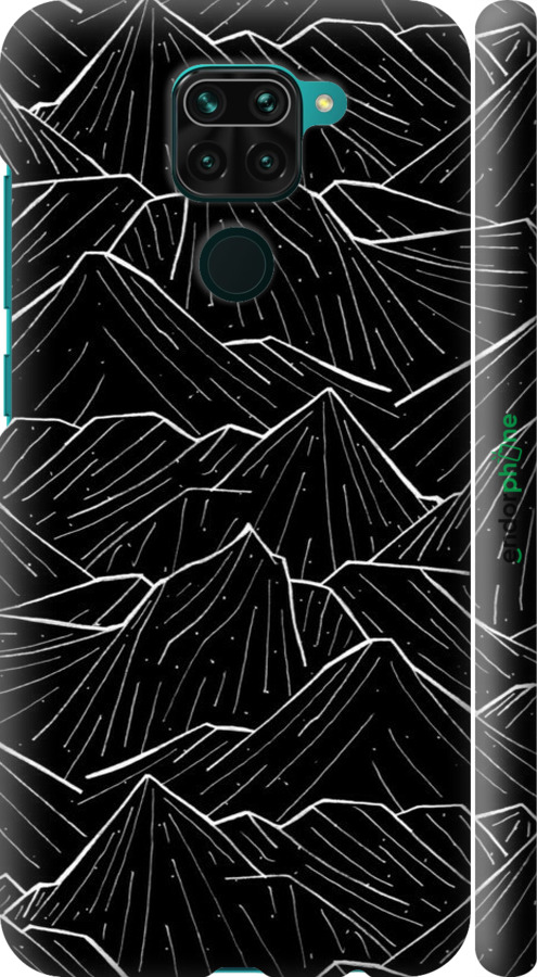 3D пластиковый матовый чехол С изображением Темных гор для Xiaomi Redmi Note 9 - 6489m-2017 изображение 