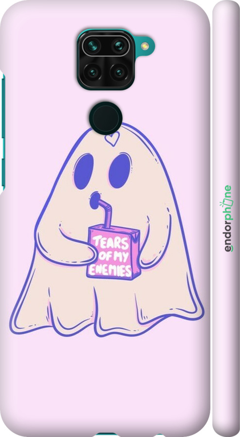 3D пластиковий матовий чехол Милий привид для Xiaomi Redmi Note 9 - 6507m-2017 изображение 