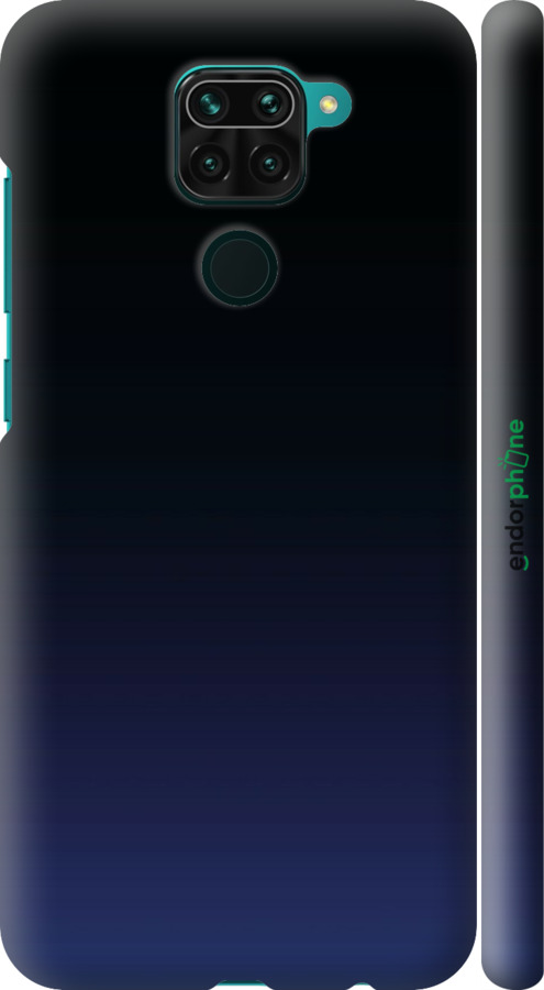 3D пластиковий матовий чехол Градієнт у темно-синьому стилі для Xiaomi Redmi Note 9 - 6542m-2017 изображение 