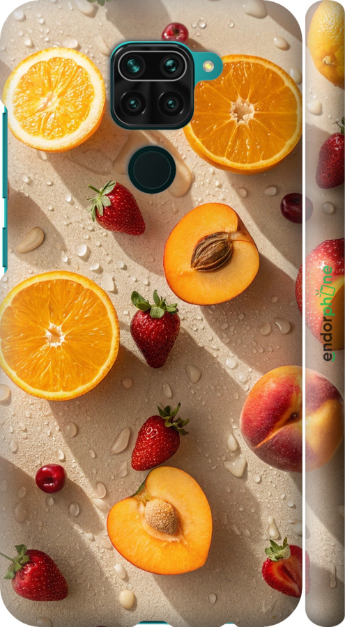 3D пластиковий матовий чехол Фрукти 3 для Xiaomi Redmi Note 9 - 6703m-2017 изображение 