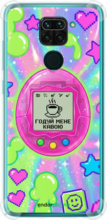 Силикон с усиленными углами чехол Y2K Aesthetic Retro Pet: Годуй мене кавою для Xiaomi Redmi Note 9 - 6784sp-2017 изображение 