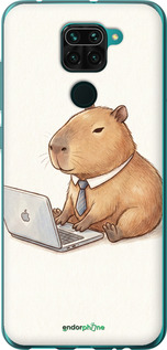 Силиконовый чехол Funny Capybara CEO Working для Xiaomi Redmi Note 9 - 6777u-2017 изображение 