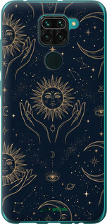 2D пластиковый чехол Celestial Harmony: Sun & Moon Gold Mystic Pattern для Xiaomi Redmi Note 9 - 6778t-2017 изображение 