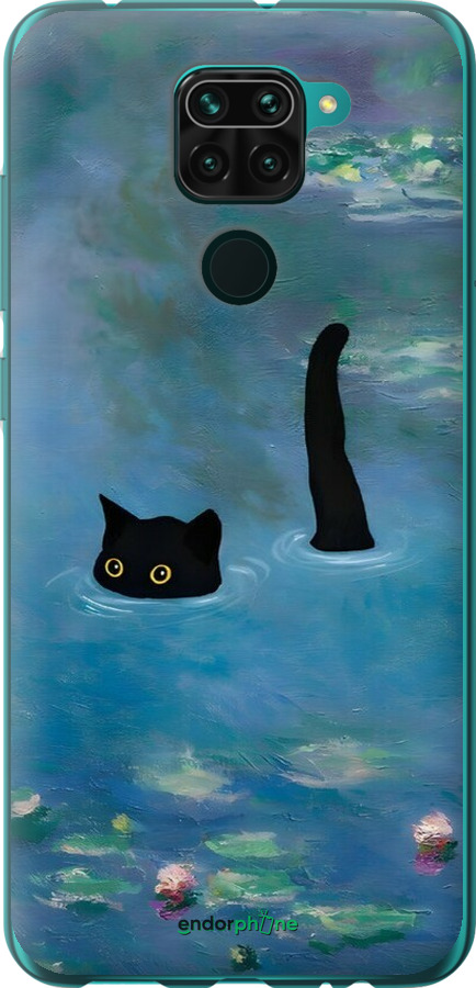 2D пластиковый чехол С изображением кота и водяной лилии Monet для Xiaomi Redmi Note 9 - 6519t-2017 изображение 