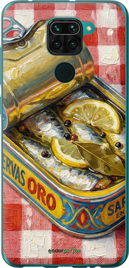 Силиконовый чехол Vintage Sardine Tin Phone для Xiaomi Redmi Note 9 - 6772u-2017 изображение 