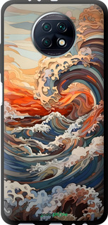 TPU чехол Арт хвилі для Xiaomi Redmi Note 9T - 6324b-2261 изображение 