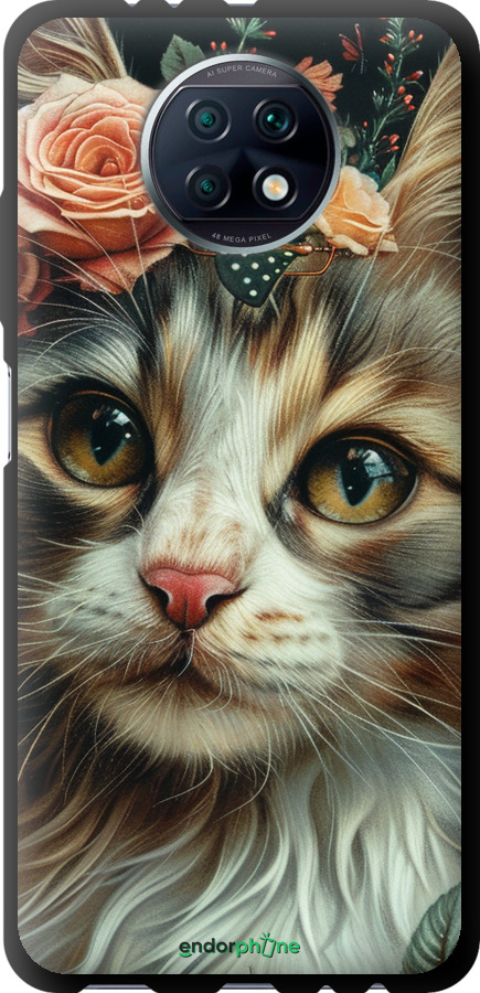 TPU чехол Cats and flowers для Xiaomi Redmi Note 9T - 6069b-2261 изображение 