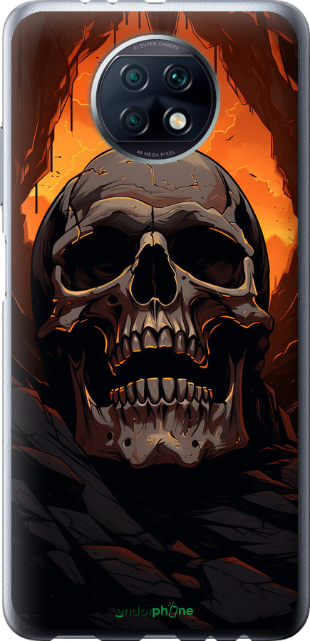 Силиконовый чехол Череп в пещере для Xiaomi Redmi Note 9T - 5959u-2261 изображение 