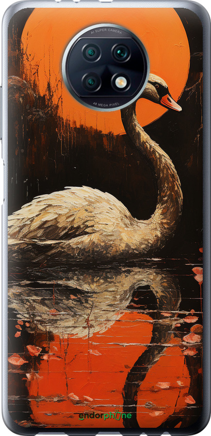 Силіконовий чехол Лебідь для Xiaomi Redmi Note 9T - 5964u-2261 изображение 