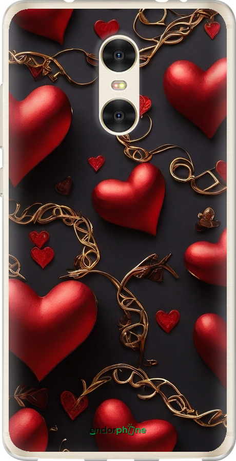 Силиконовый чехол Сердечки для Xiaomi Redmi Pro - 5831u-342 изображение 