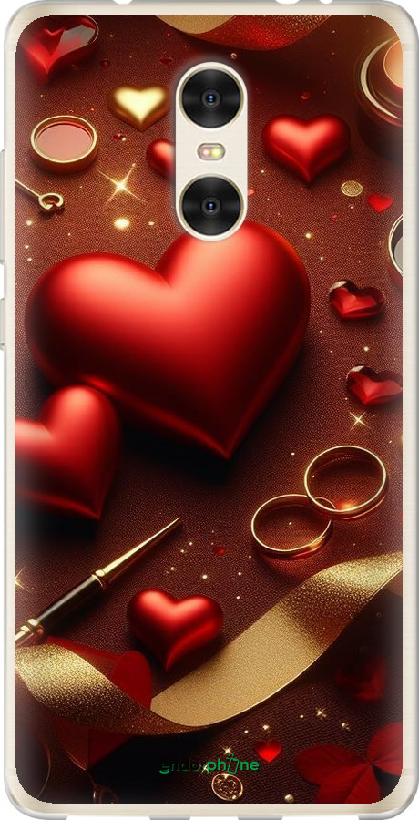 Силиконовый чехол Сердечки v3 для Xiaomi Redmi Pro - 5833u-342 изображение 