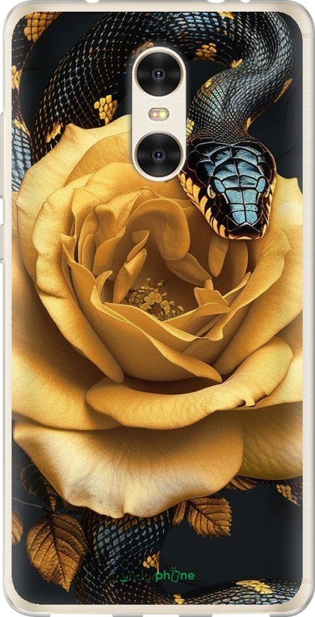 Силиконовый чехол Black snake and golden rose для Xiaomi Redmi Pro - 6068u-342 изображение 