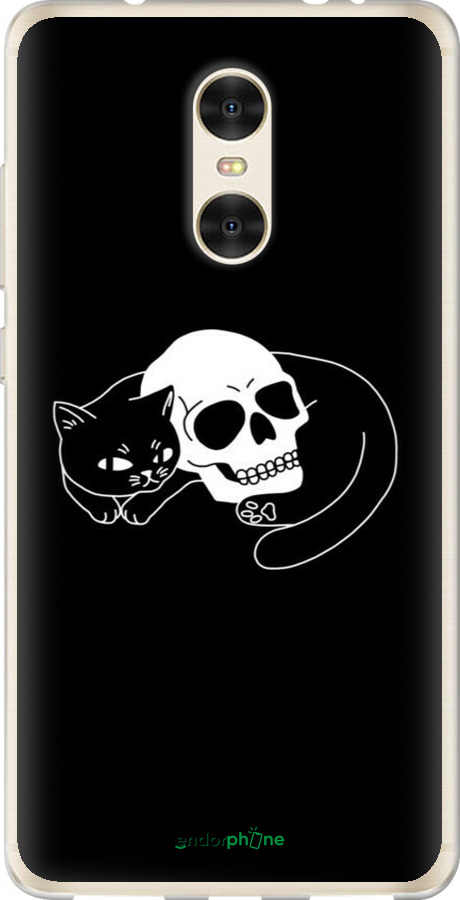 Силиконовый чехол С изображением кота и черепа для Xiaomi Redmi Pro - 6491u-342 изображение 